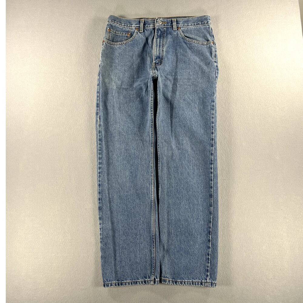 Vintage Y2K Levis 505 Blue Straight Leg Jeans Mens Black Batwing Size (32x29)